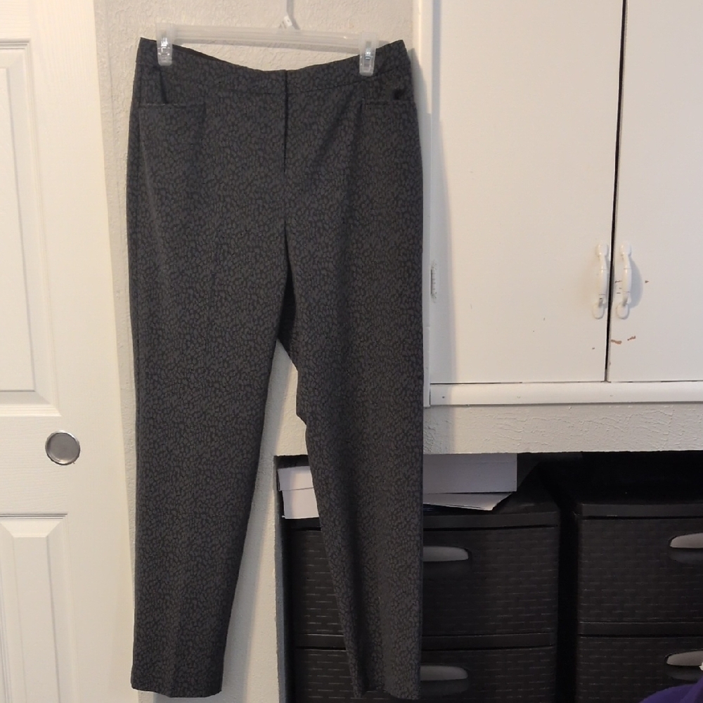 INC International Concepts Charcoal Micro-Print Ankle Pants